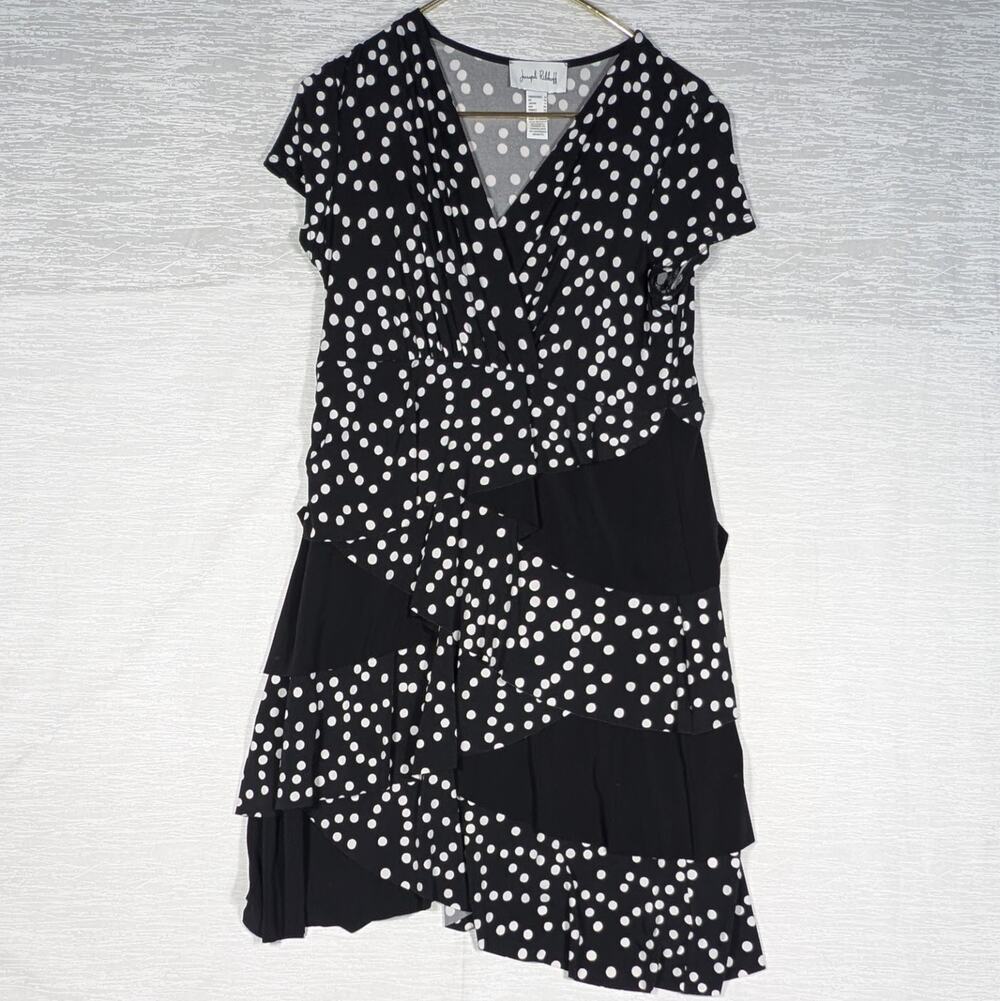 Joseph Ribkoff Mini Dress Womens Size 8 Black White Polka Dot